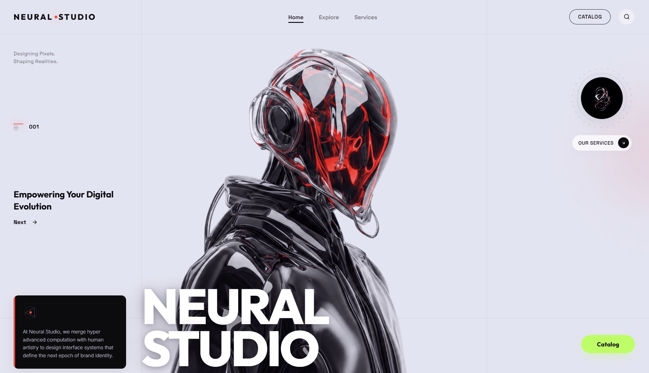 Neural Studio landing page hero